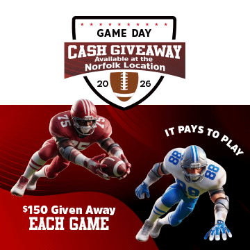 Game Day - Cash Giveaway Norfolk